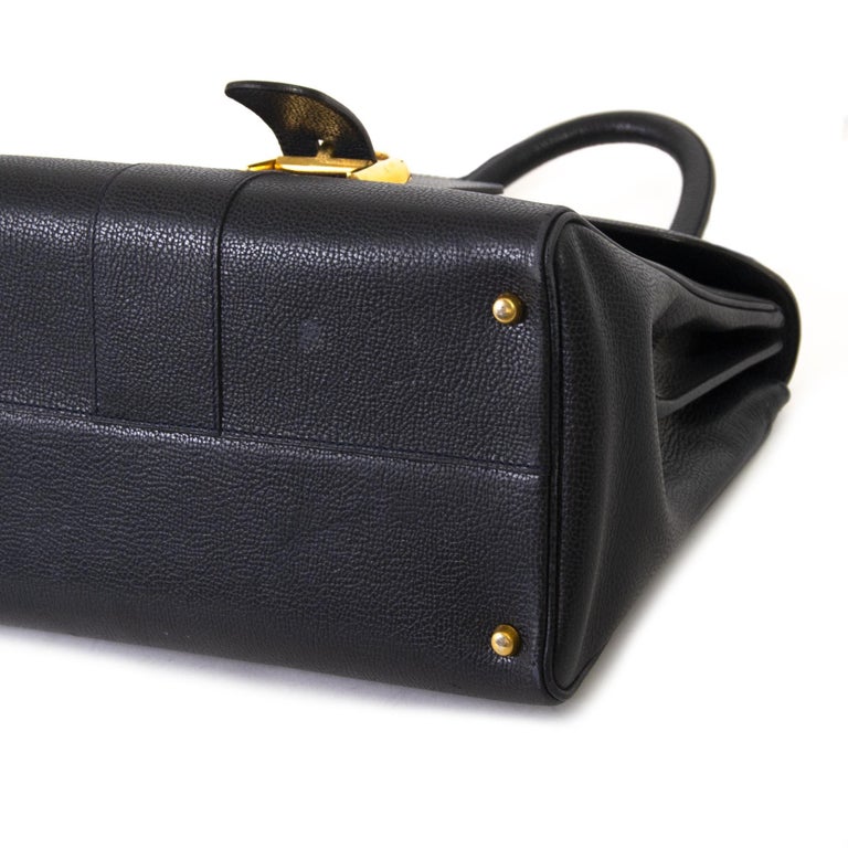 Delvaux Navy Blue Brillant MM GHW at 1stDibs