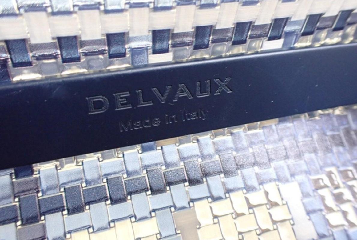 Delvaux Marineblaue Gingham Vinyl PVC Brillant The Dreamer MM Umhängetasche Damen im Angebot