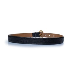 Delvaux, ostrich black leather waist belt