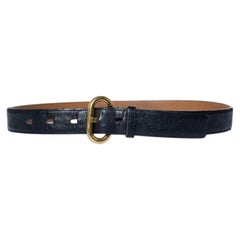 Delvaux, ostrich black leather waist belt