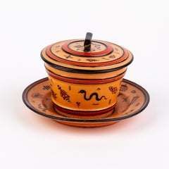 Delvaux Parisian French Egyptian Revival Porcelain Serving Bowl 19th Century
