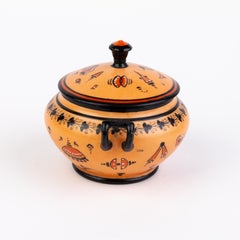 Delvaux Parisian French Egyptian Revival Porcelain Sugar Bowl 19th Century