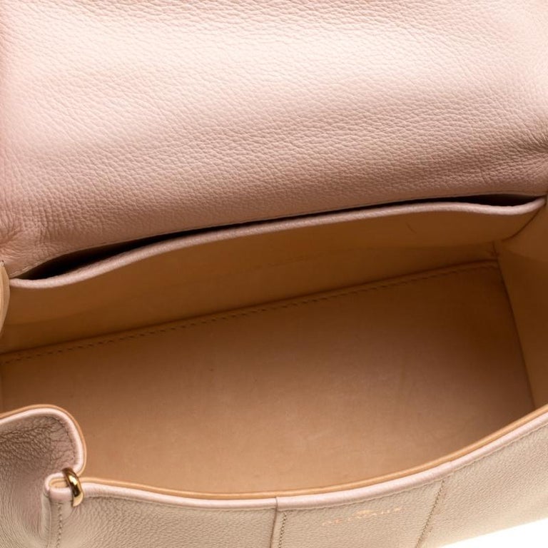 Delvaux Peach Leather Mini Le Brillant Top Handle Bag Delvaux