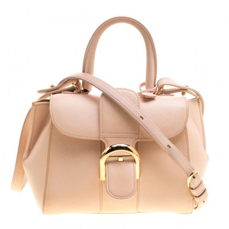 Delvaux Peach Leather Mini Le Brillant Top Handle Bag For Sale at 1stDibs