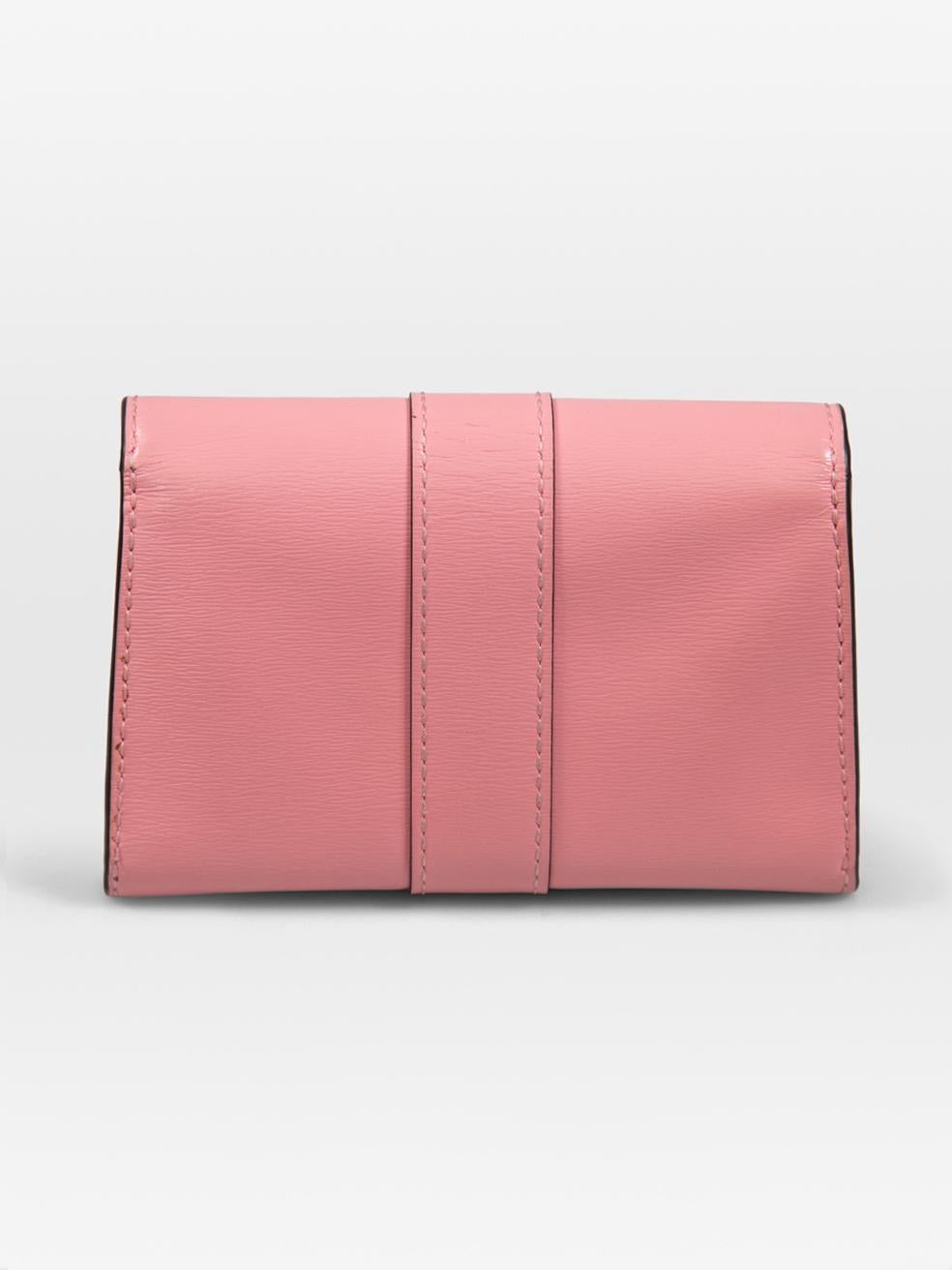 Delvaux Pink Leather Brillant Card Holder In Good Condition For Sale In London, GB
