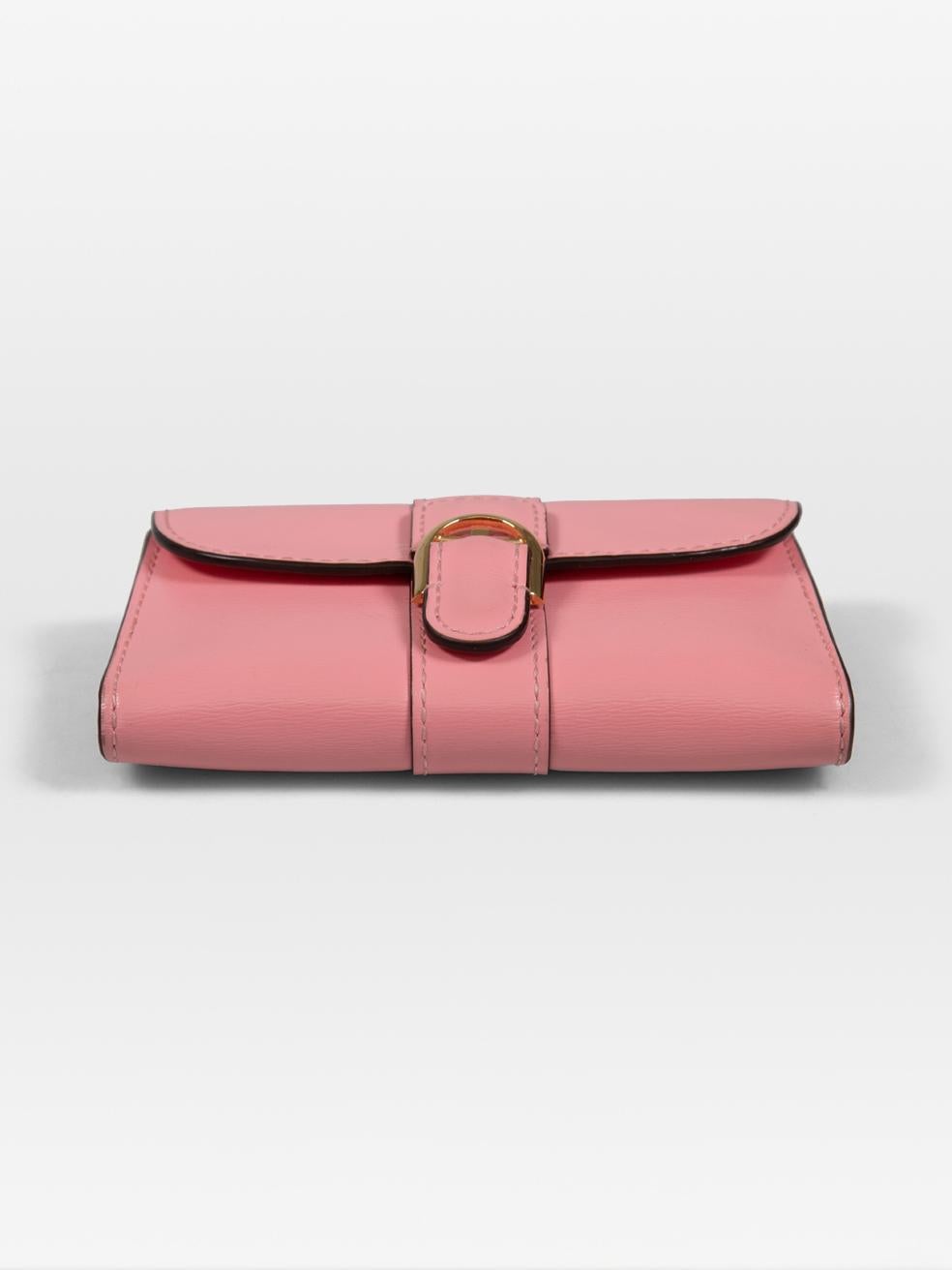 Women's Delvaux Pink Leather Brillant Card Holder For Sale