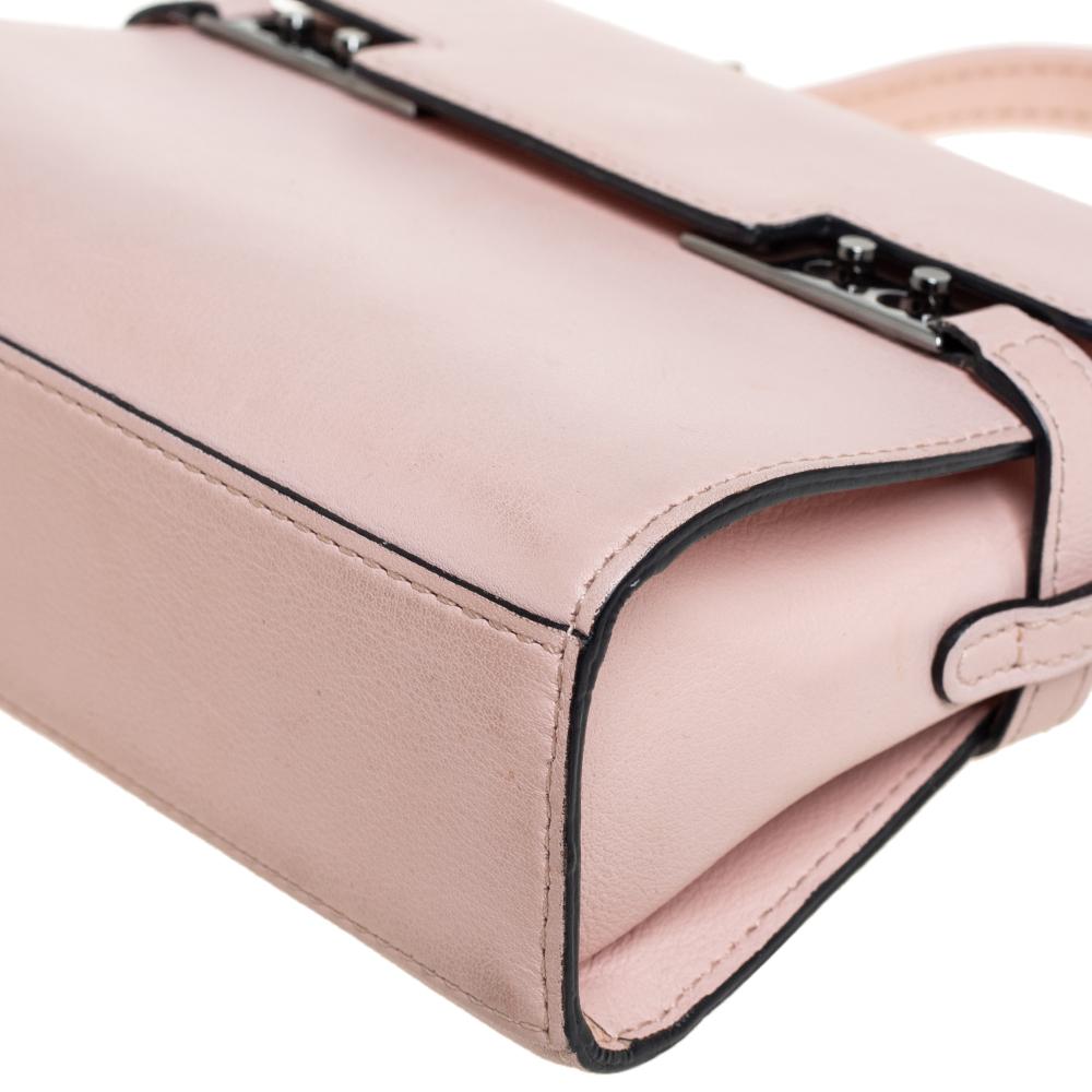 Delvaux Rosa Leder Mini Tempete Top Handle Tasche 6