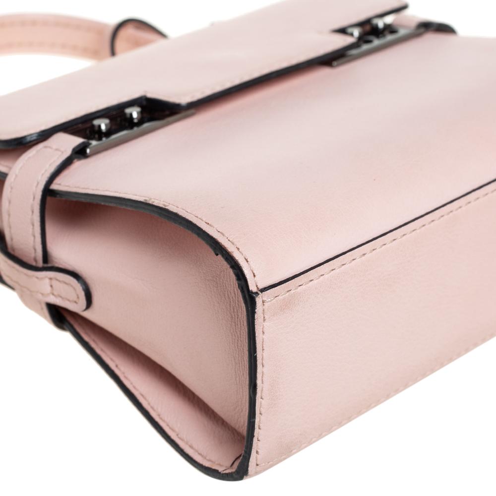 Delvaux Pink Leather Mini Tempete Top Handle Bag 5