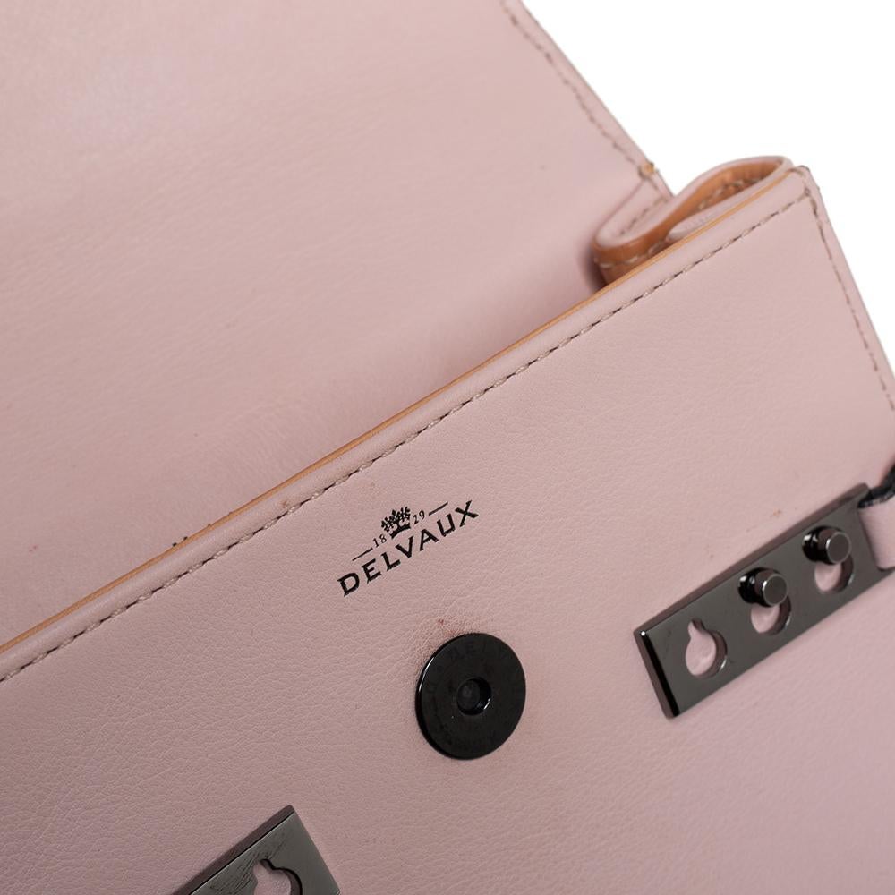 Delvaux Pink Leather Mini Tempete Top Handle Bag 1