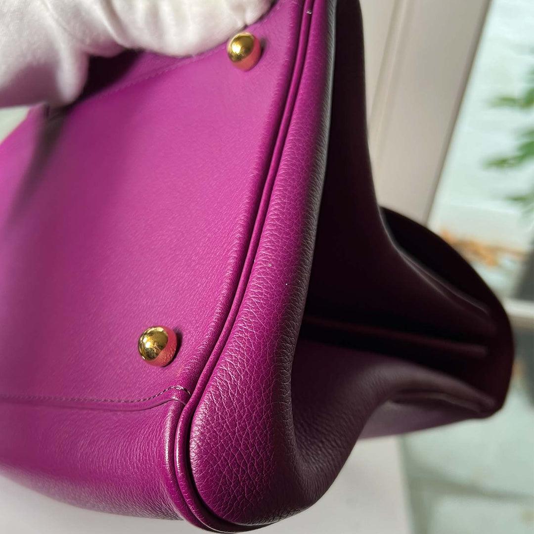 Delvaux Purple Brilliant East WestLeather Tote Bag For Sale 2