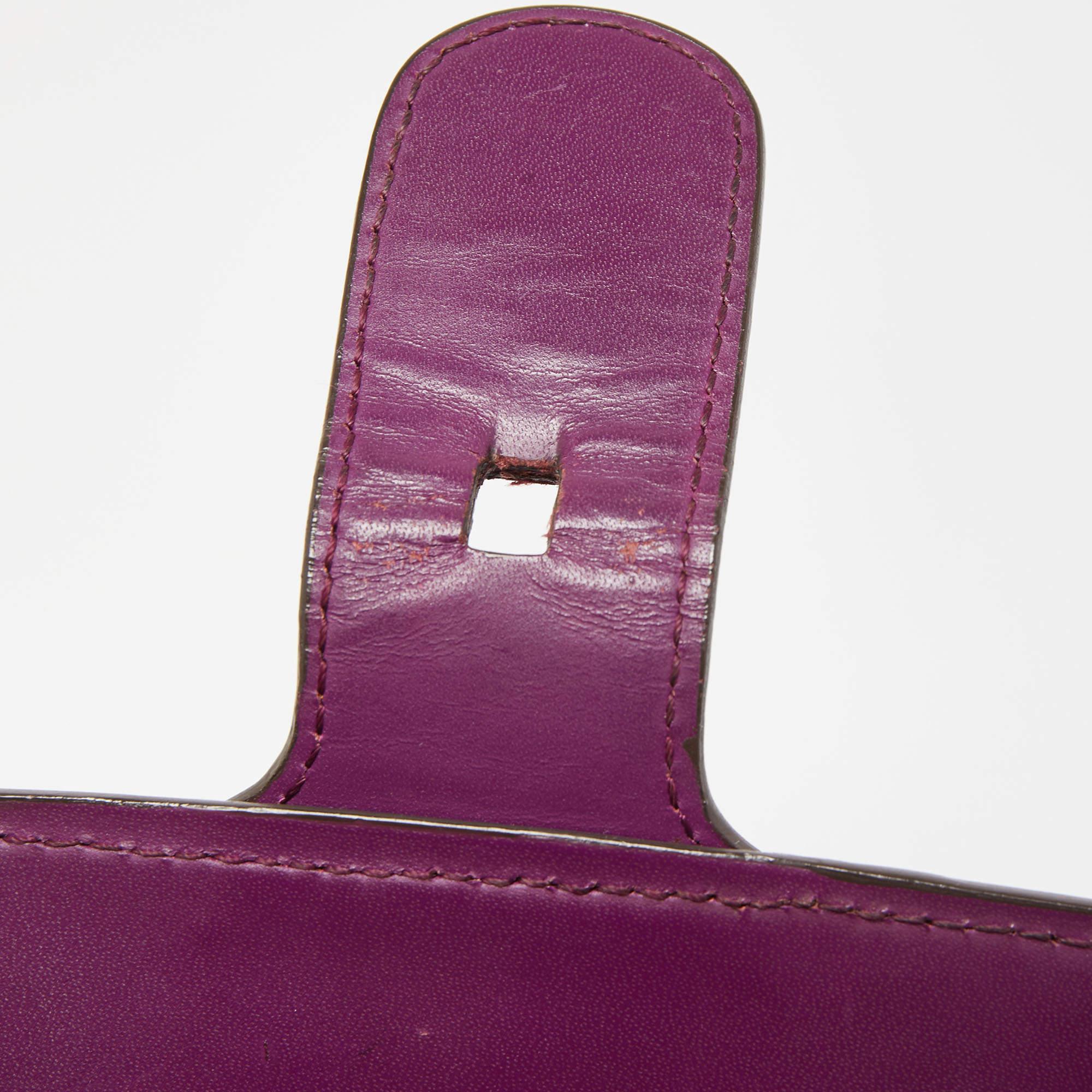 Delvaux Purple Leather Brillant MM Top Handle Bag 5