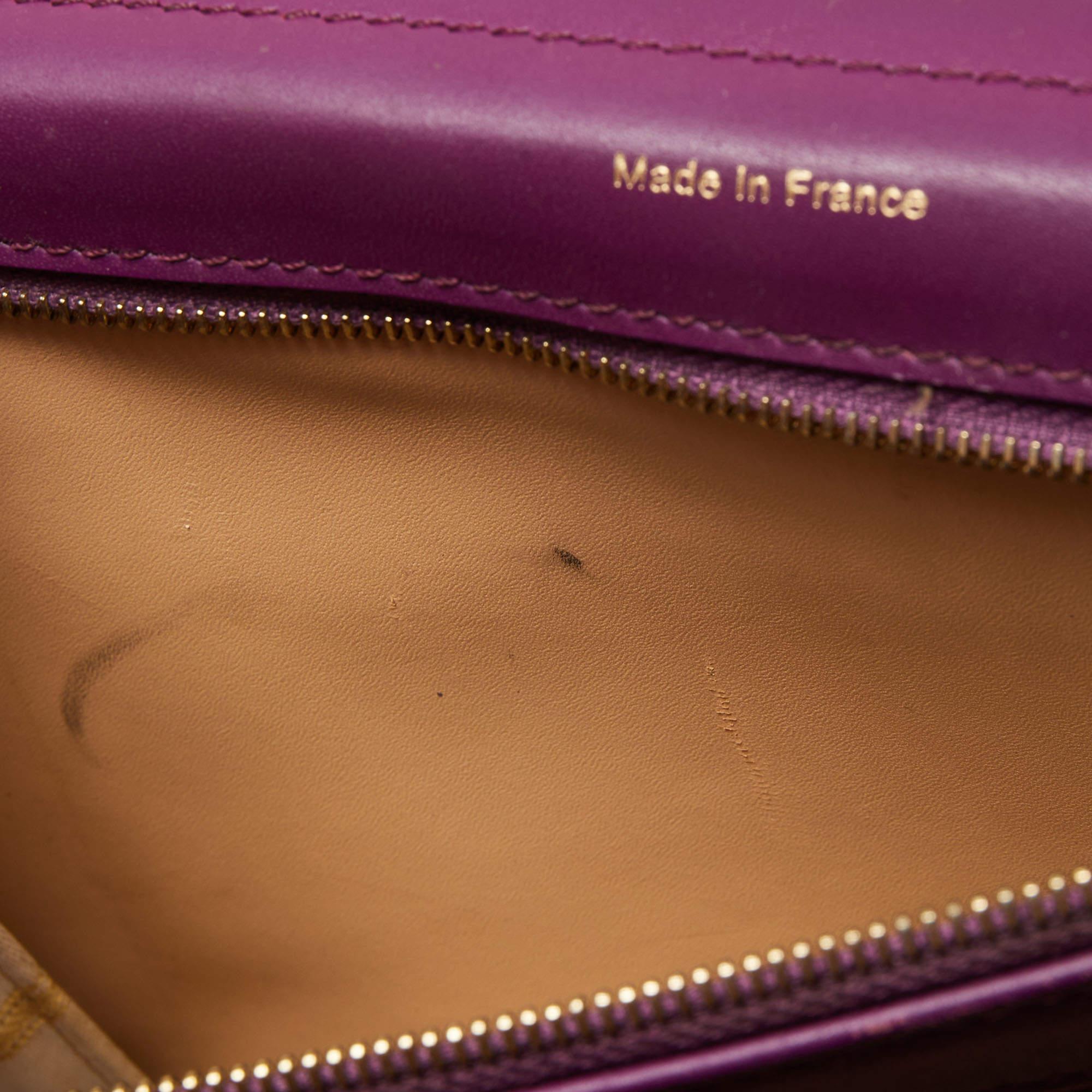 Delvaux Purple Leather Brillant MM Top Handle Bag 6