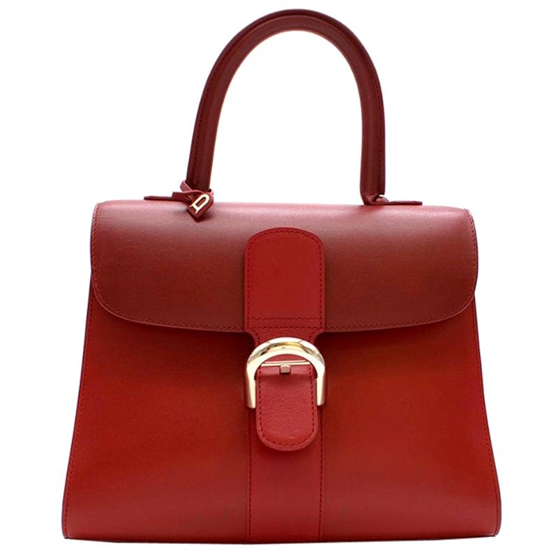 Delvaux Red Brilliant MM Top Handle Bag - Rare colour way