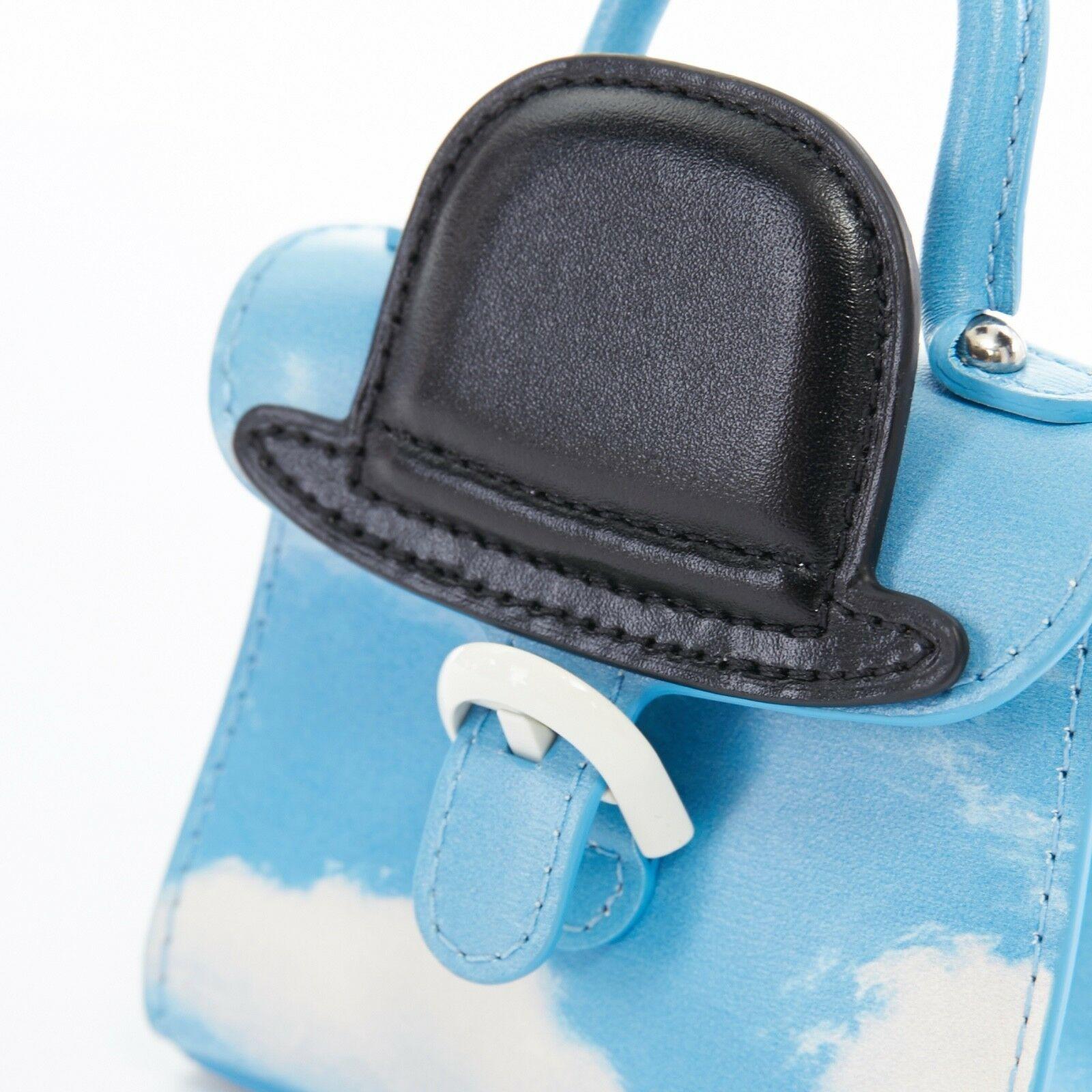 Women's DELVAUX Rene Magritte Miniatures Belgitude bowler hat cloud print mini bag charm