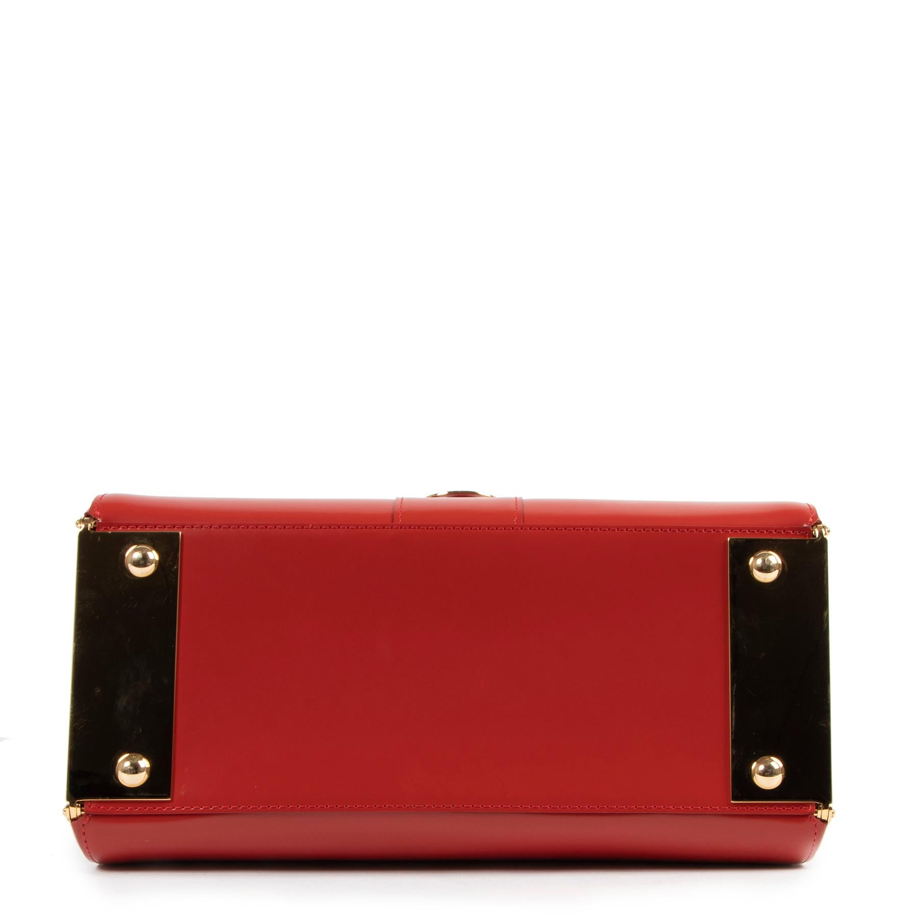 scarlet red je t'aime medium top handle bag