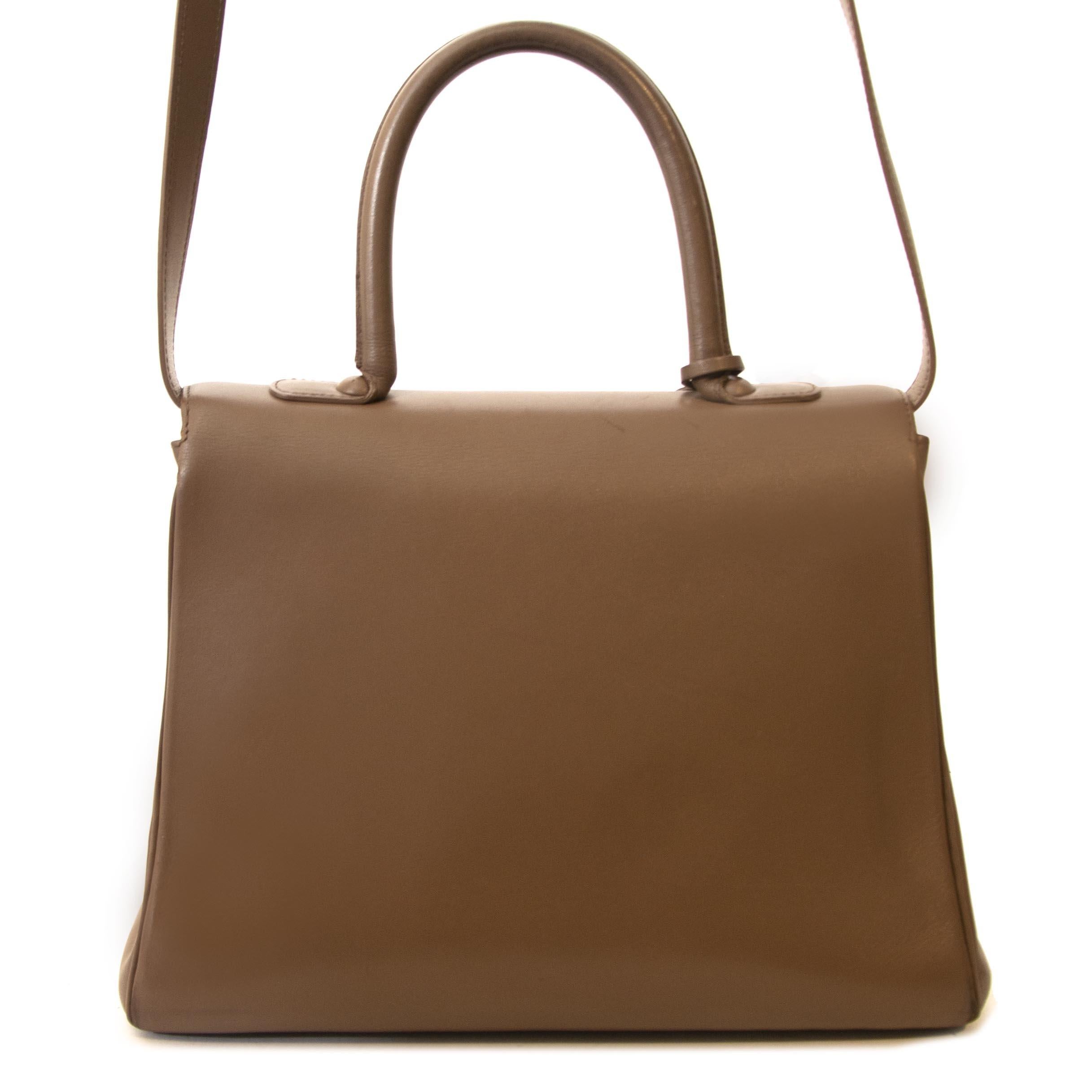 Delvaux Taupe Brillant MM In Good Condition In Antwerp, BE