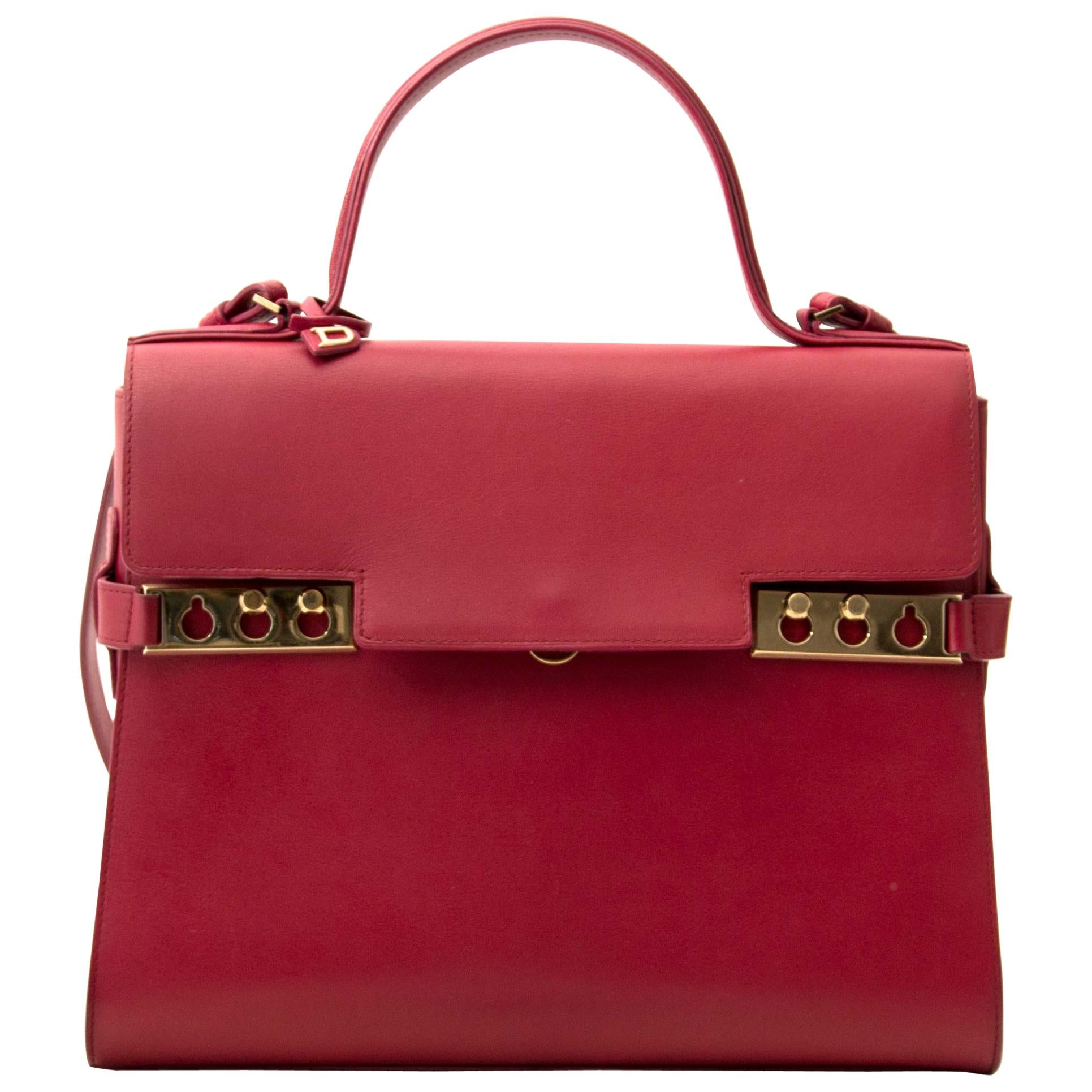 Delvaux Tempete GM Framboise For Sale at 1stDibs  delvaux tempete size, delvaux  tempete mm size, tempete delvaux