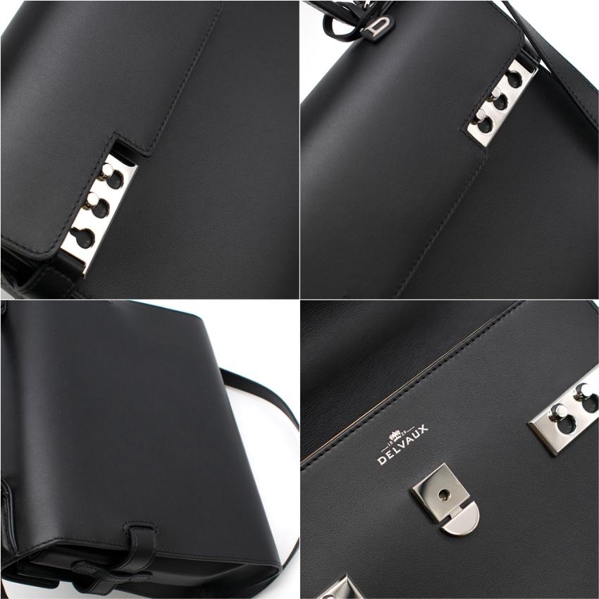 Women's Delvaux Tempete MM Bag in Black Souple Box Calf Leather