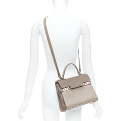 DELVAUX Tempete MM grey silver tone top handle satchel bag