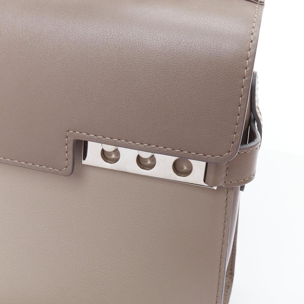 DELVAUX Tempete MM grey silver tone top handle satchel bag 1