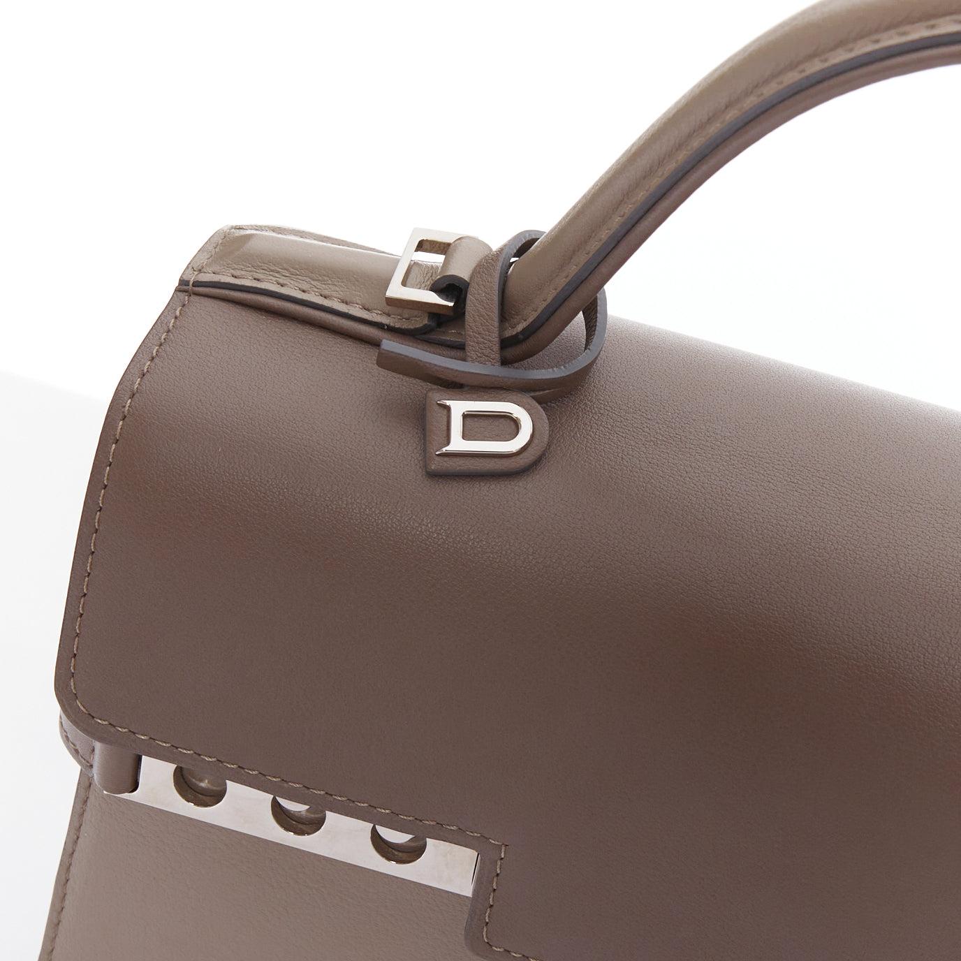 DELVAUX Tempete MM grey silver tone top handle satchel bag 2