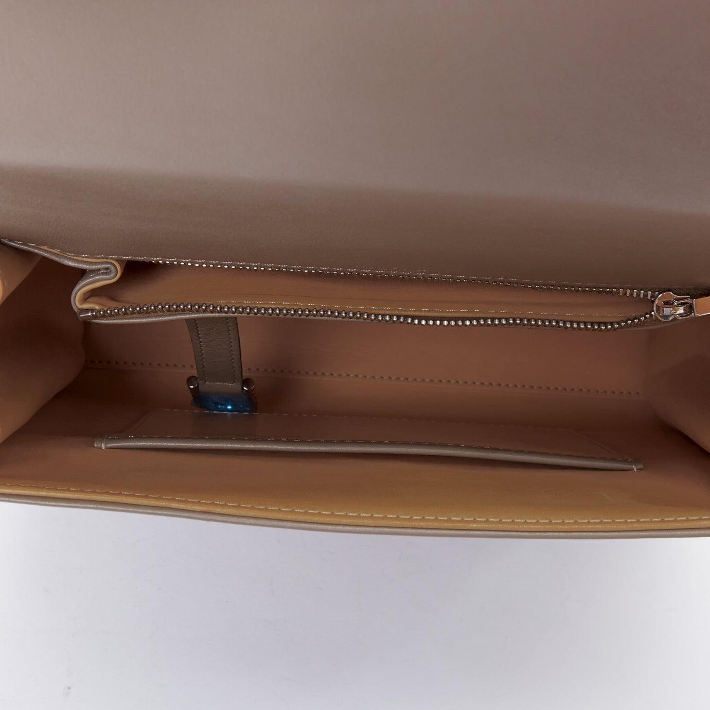 DELVAUX Tempete MM grey silver tone top handle satchel bag 3