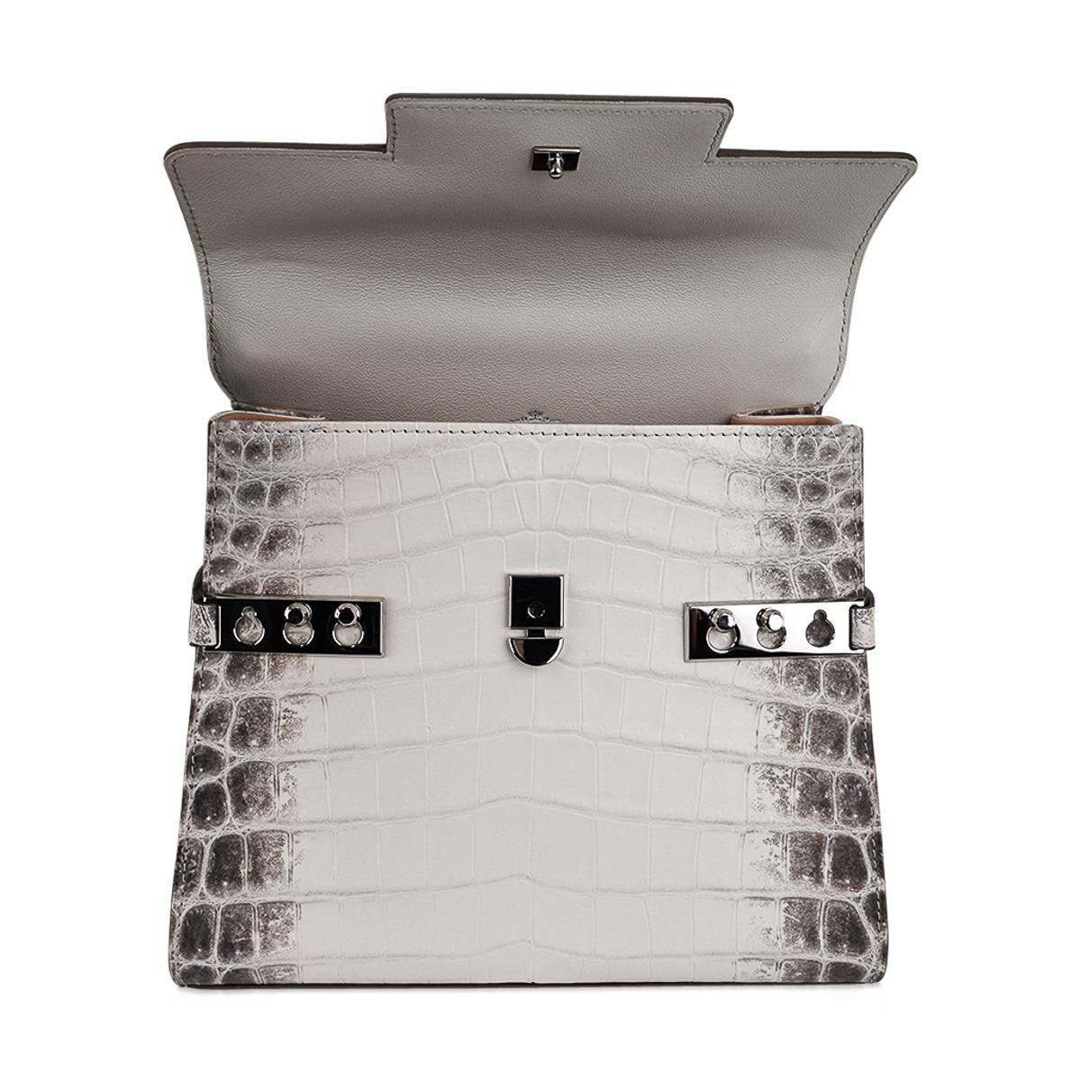 Delvaux Tempete PM Himalaya Crocodile Limited Edition Bag For Sale 6