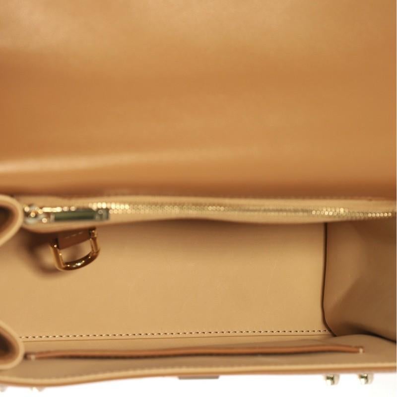 Brown Delvaux Tempete Top Handle Bag Leather MM, crafted from brown leather