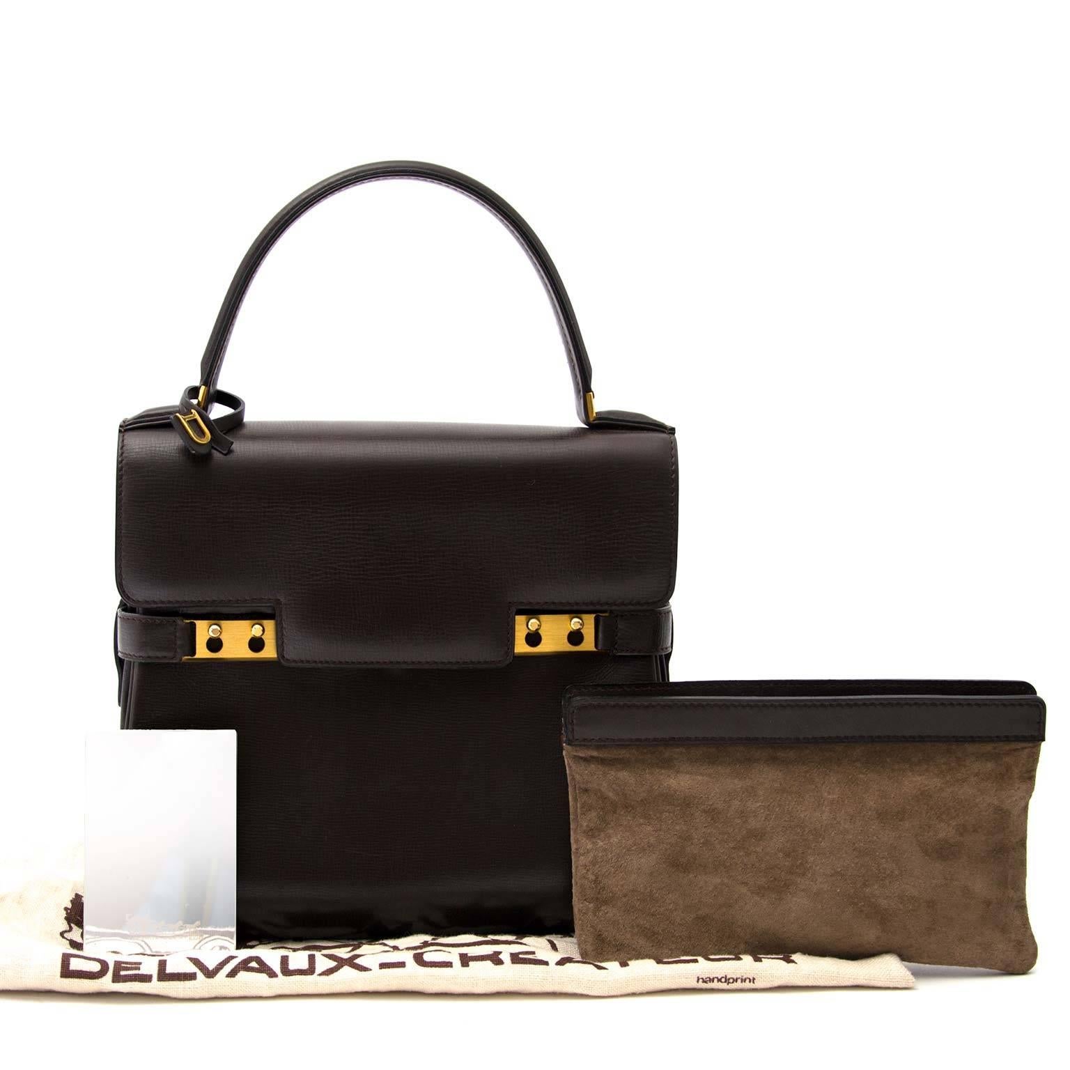 Women's Delvaux Tempête Brown Boxcalf Leather PM
