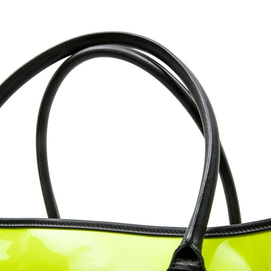 DELVAUX Tote Bag in Yellow Fluorescent Patent Canvas 5
