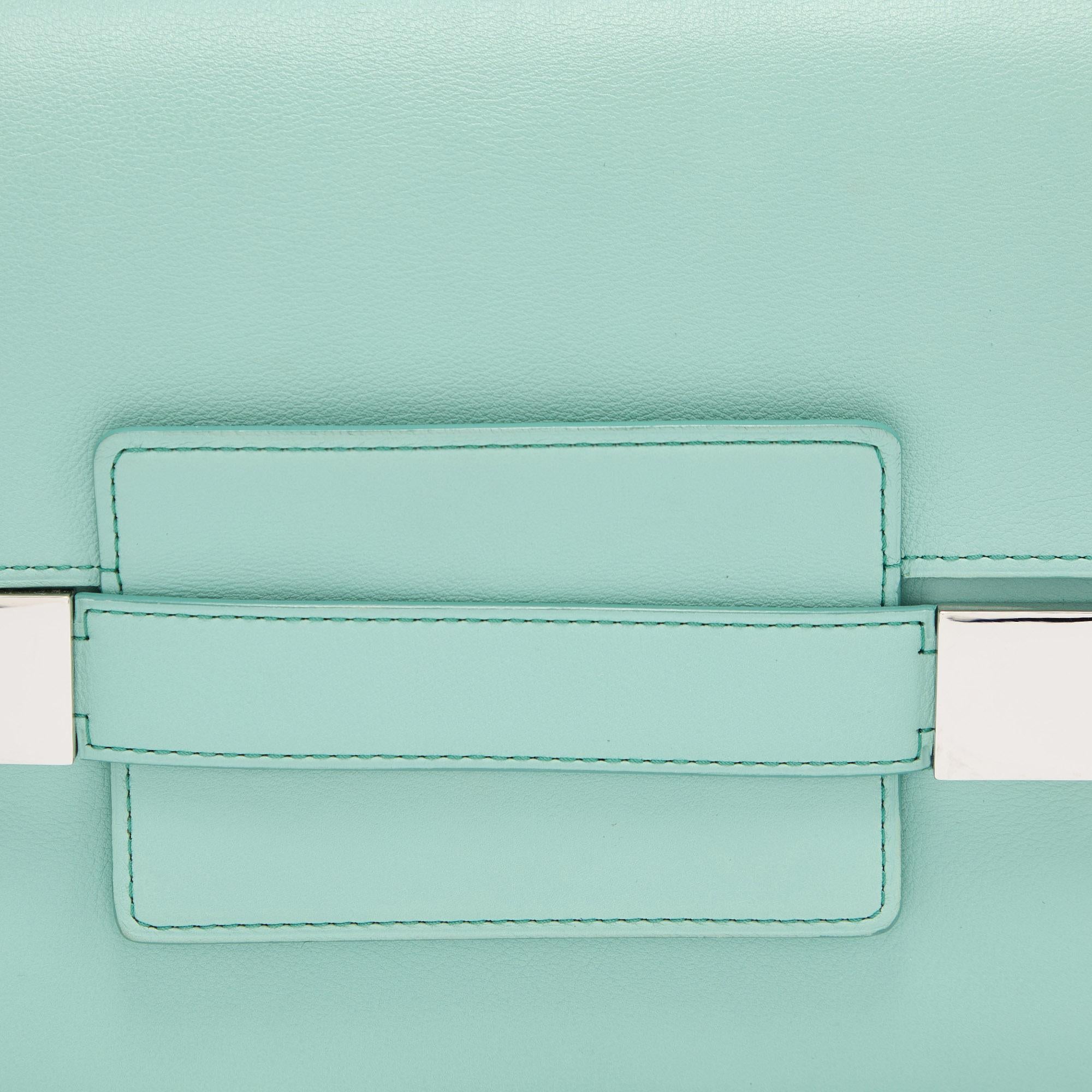 Delvaux Turquoise Leather Madame PM Shoulder Bag 5