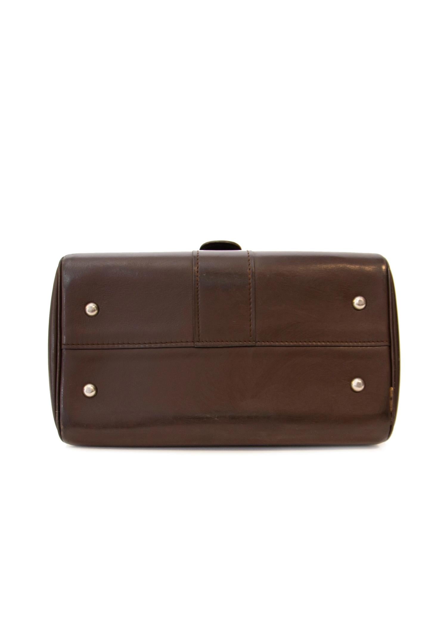 Black Delvaux Vintage Brown Boxcalf Brillant PM