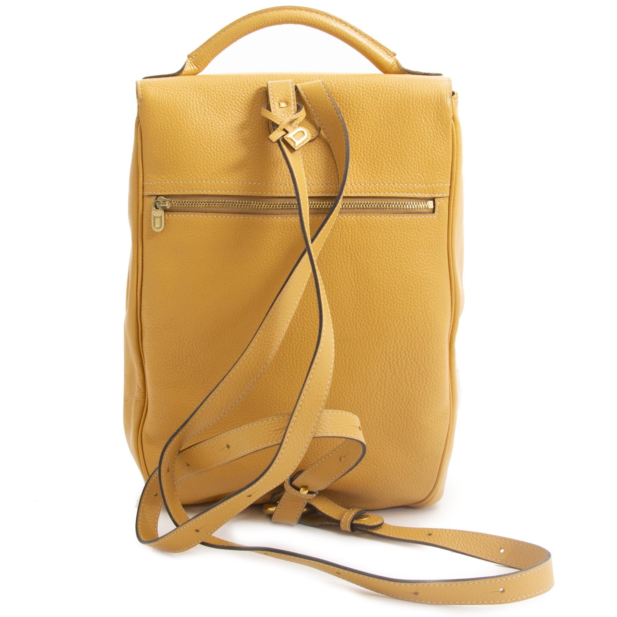 Delvaux Yellow Brillant Backpack In Excellent Condition In Antwerp, BE