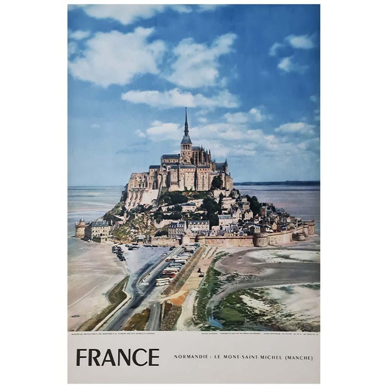 Delvert - 1958 Original travel poster - France - Le mont Saint-Michel For  Sale at 1stDibs