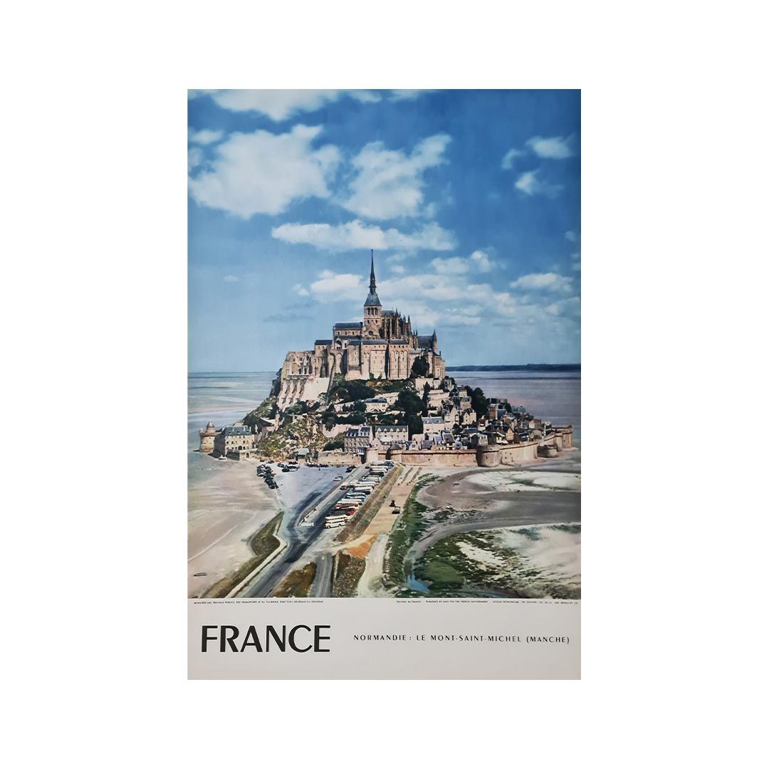 1958 Original travel poster - France - Le mont Saint-Michel - Print by Delvert