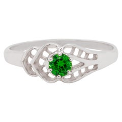 Demantoid Garnet 14 Karat Gold Engagement Ring