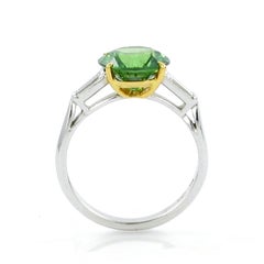 Demantoid Garnet and Diamond White Gold Ring
