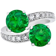 Demantoid Garnet Bypass Ring, 5.35 Carat