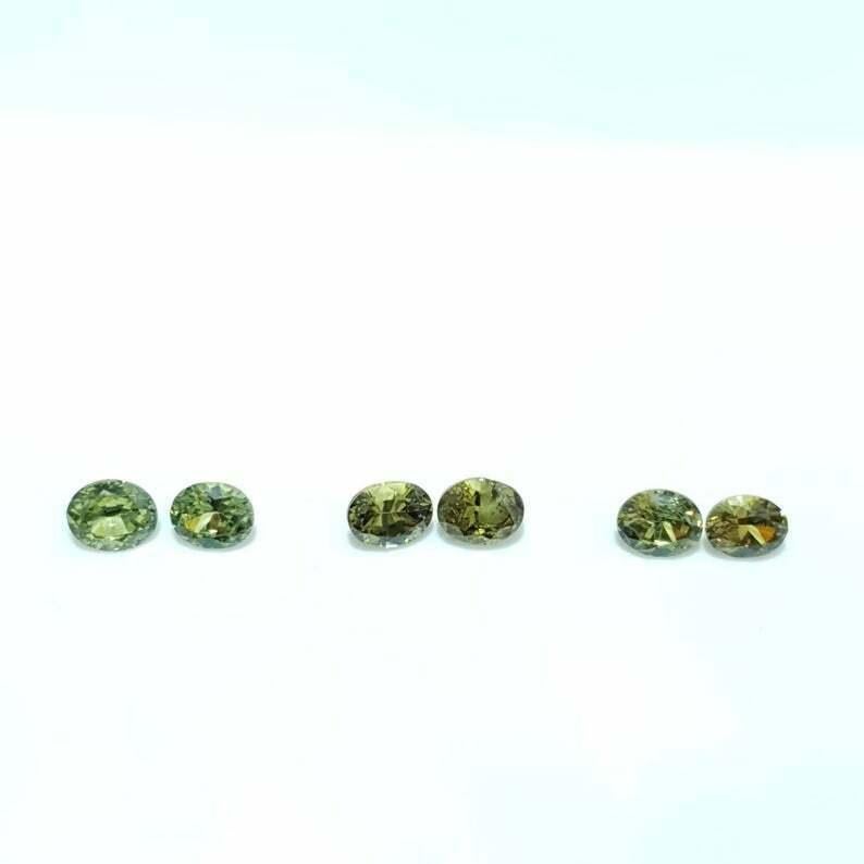 Oval Cut Demantoid Garnet Lot Weight 2.60 Cts 6 Pcs Madagascar #NS953 For Sale