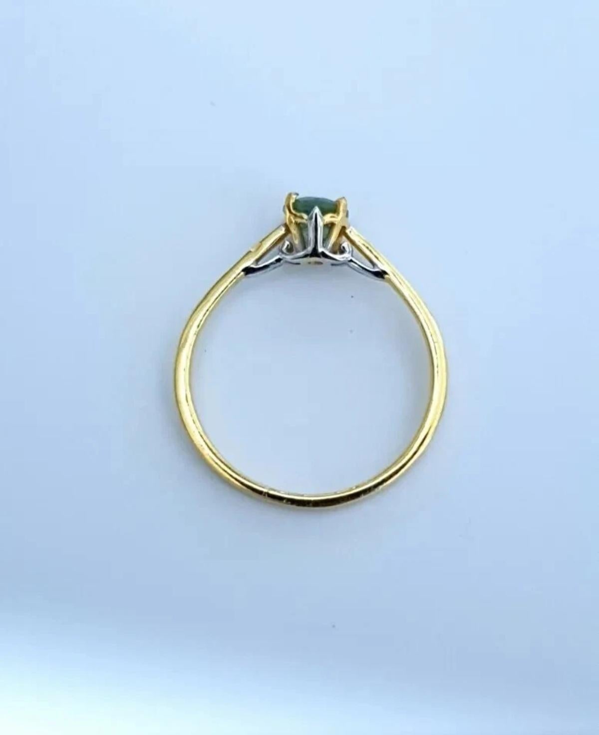 Women's or Men's Demantoid Garnet Ring 925 Sterling Silver Anniversary Ring For Women Silver Ring For Sale