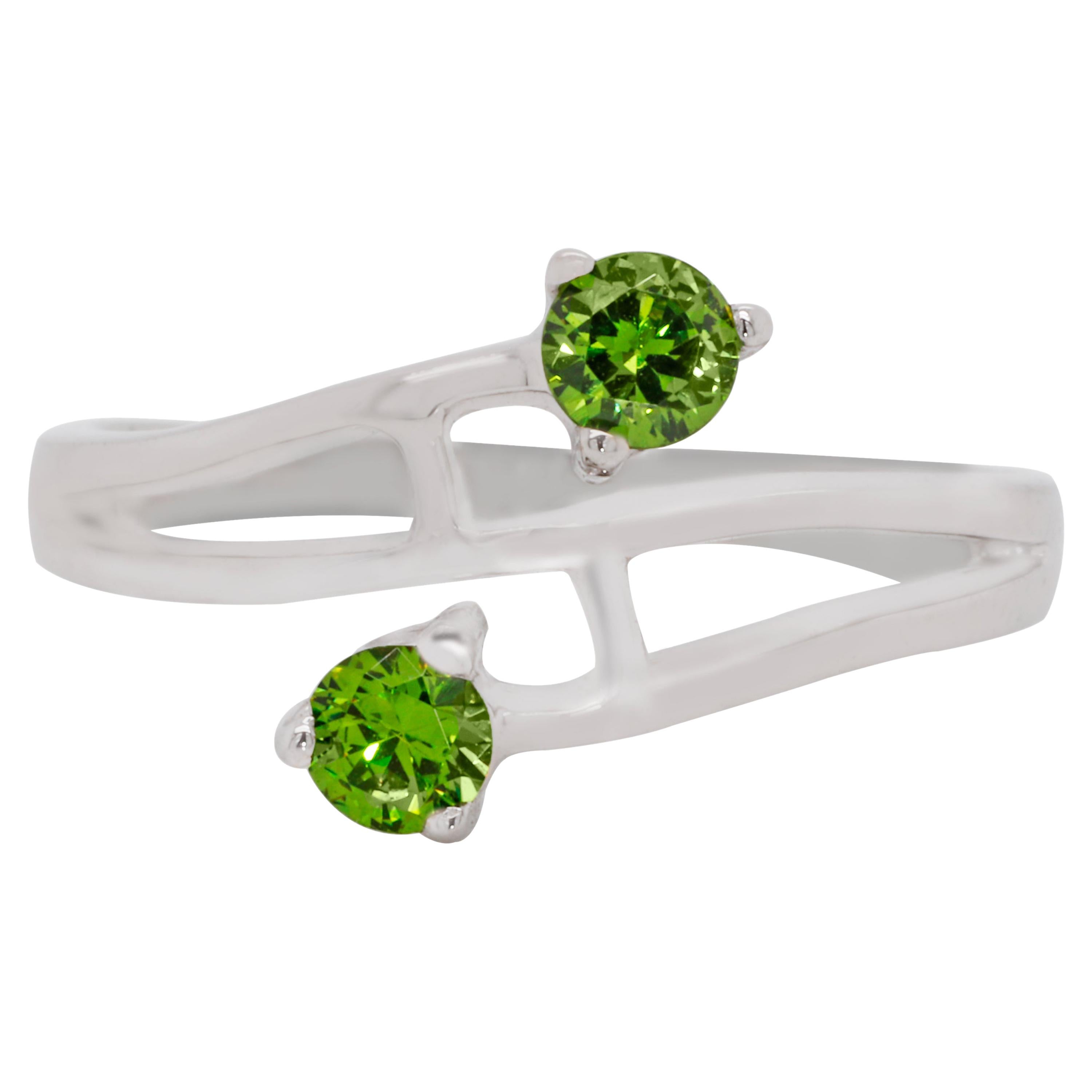 Demantoid Green Garnet 14 Karat Gold Engagement Ring