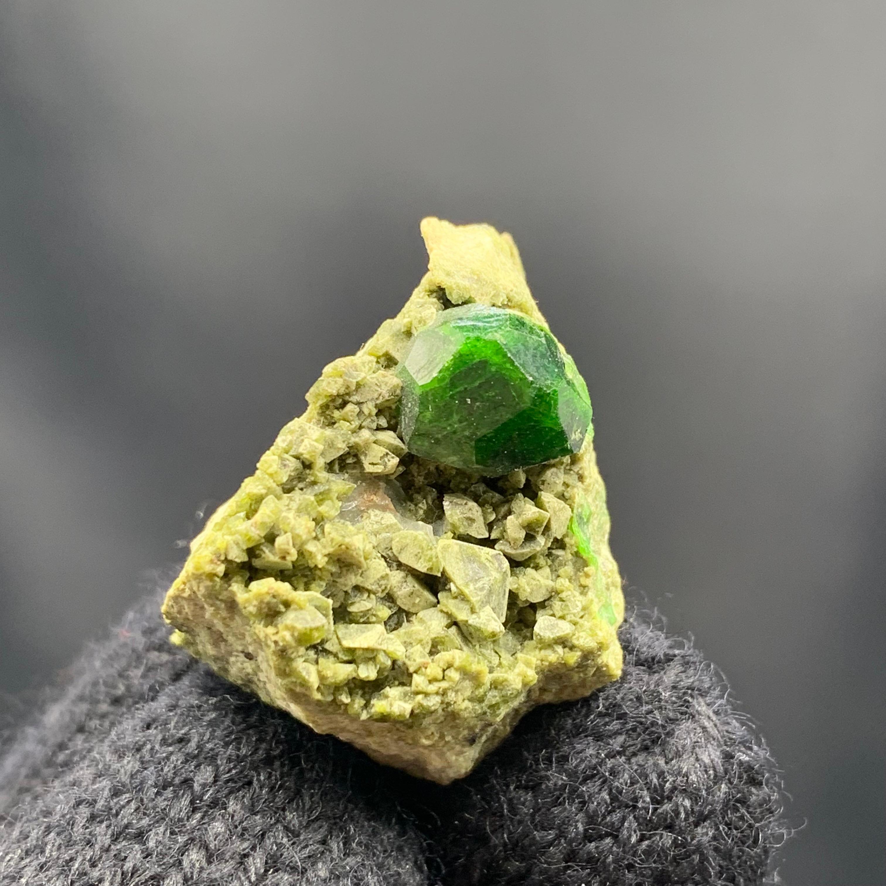 Demantoid Green Garnet Crystal On Matrix From Iran For Sale 3