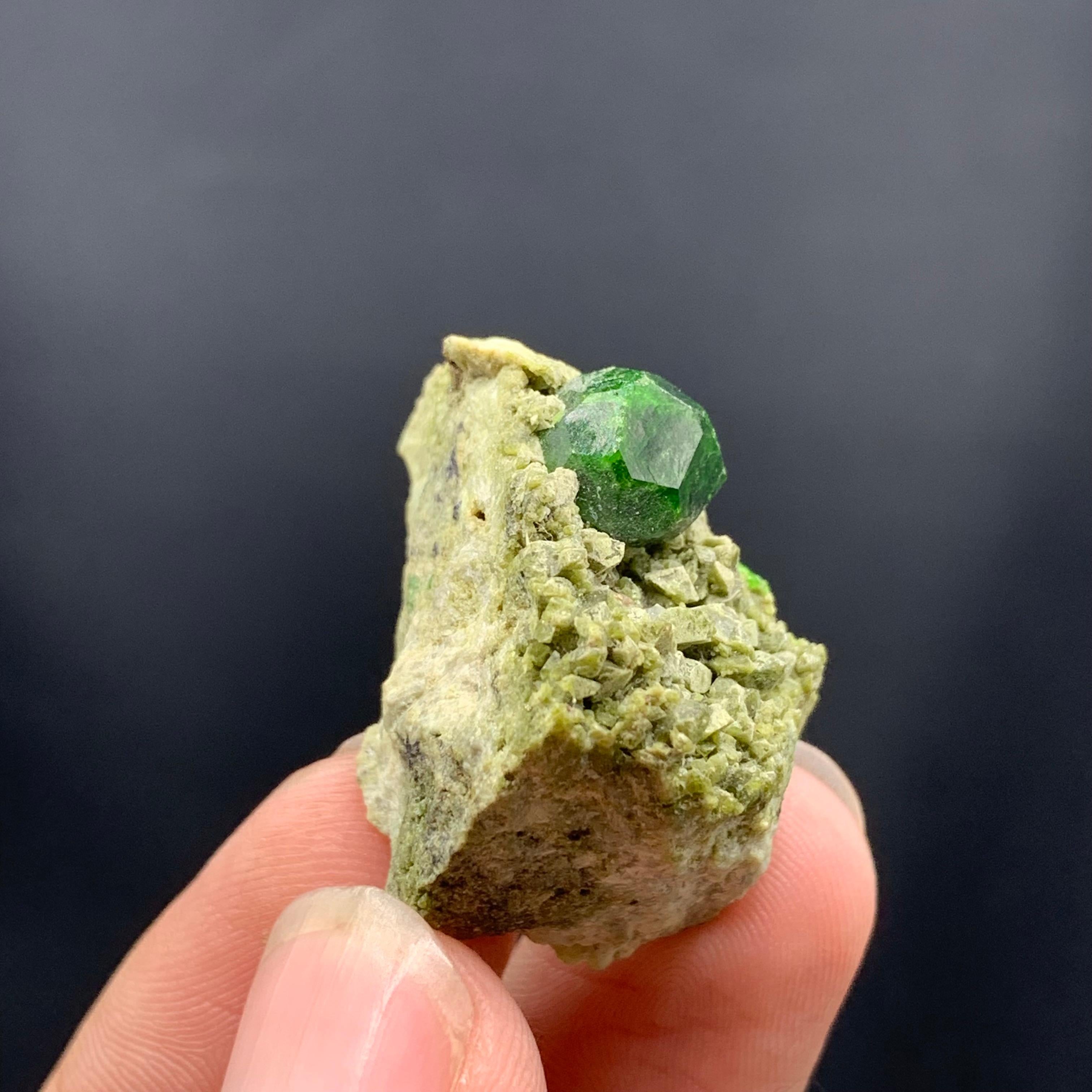Persian Demantoid Green Garnet Crystal On Matrix From Iran For Sale