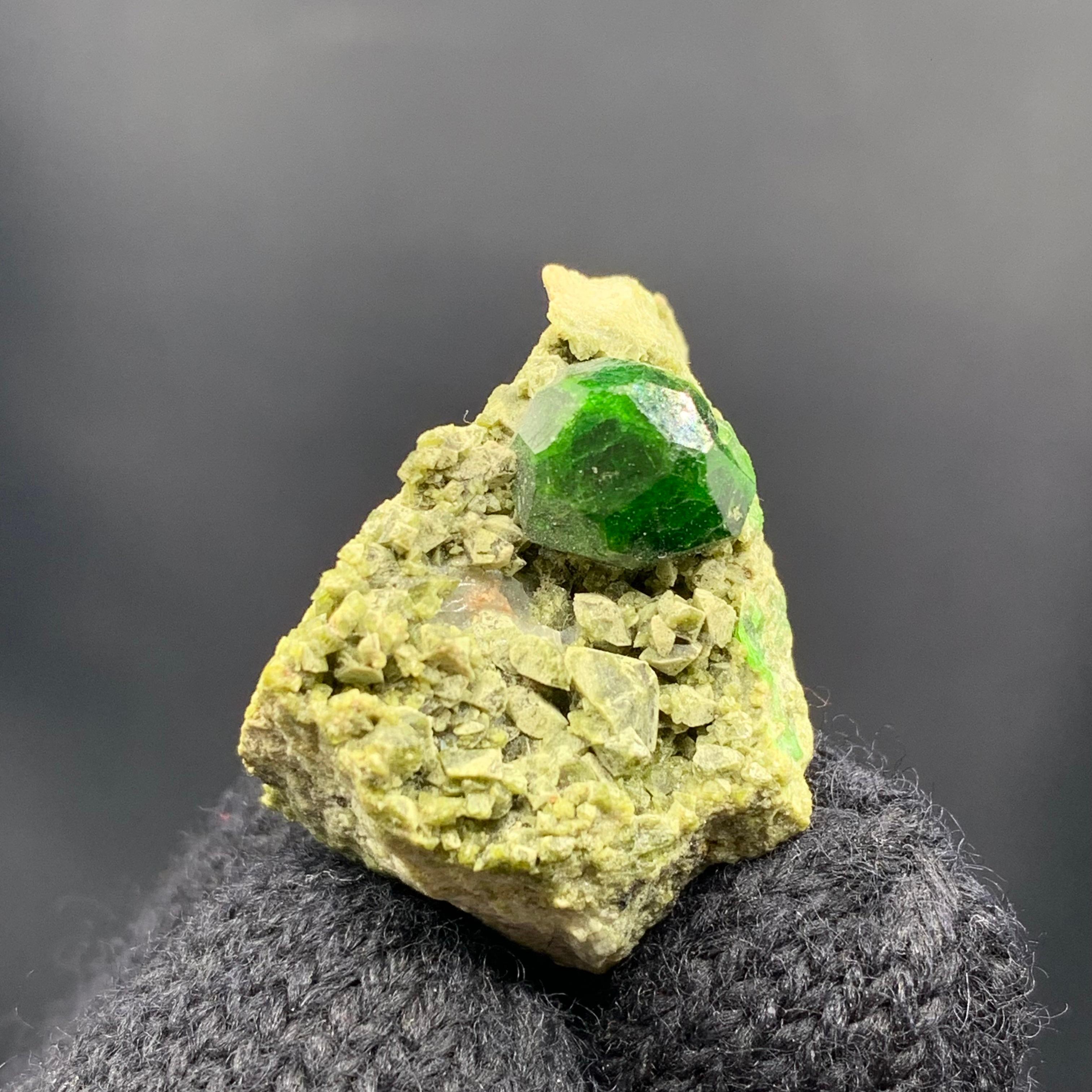 Rock Crystal Demantoid Green Garnet Crystal On Matrix From Iran For Sale