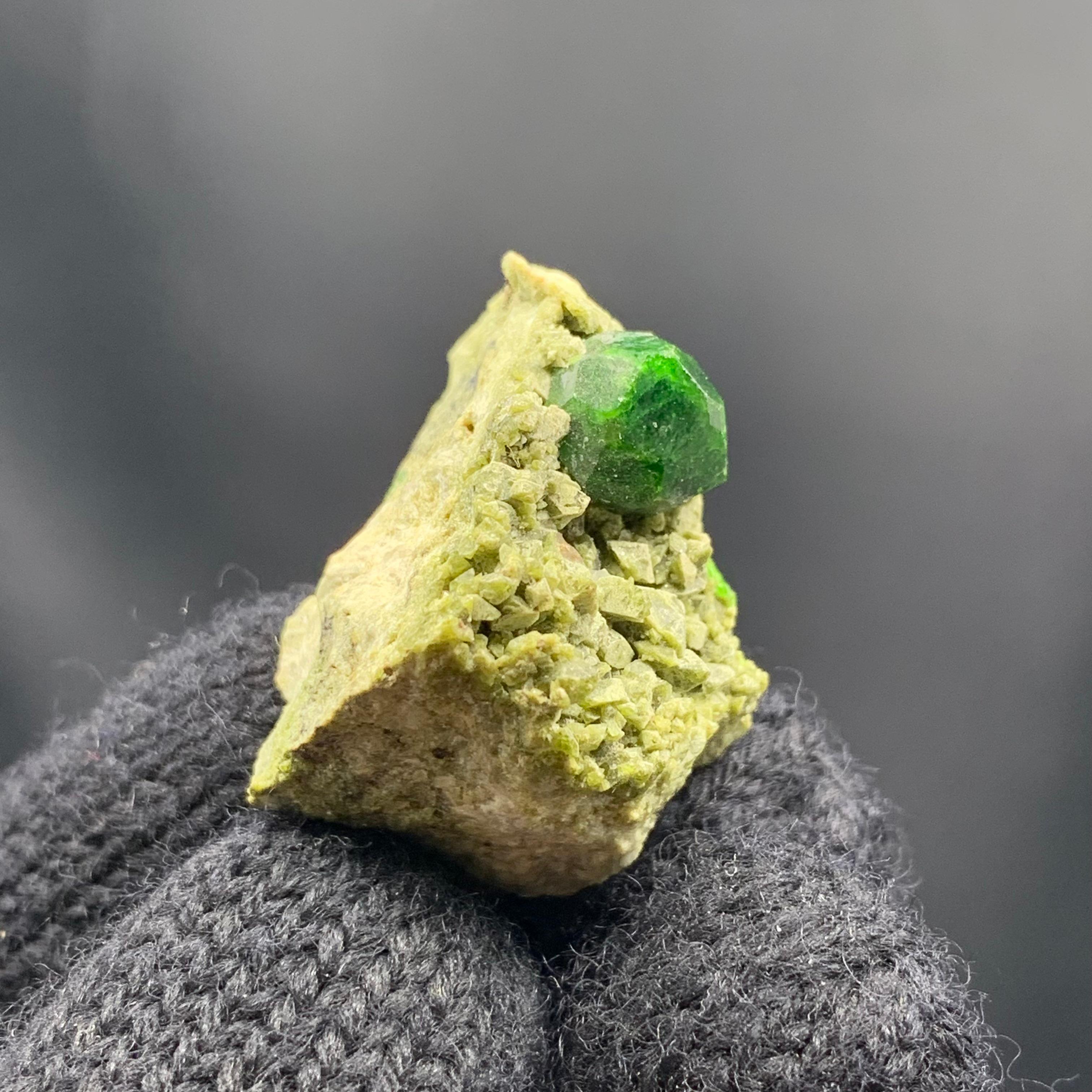 Demantoid Green Garnet Crystal On Matrix From Iran For Sale 1