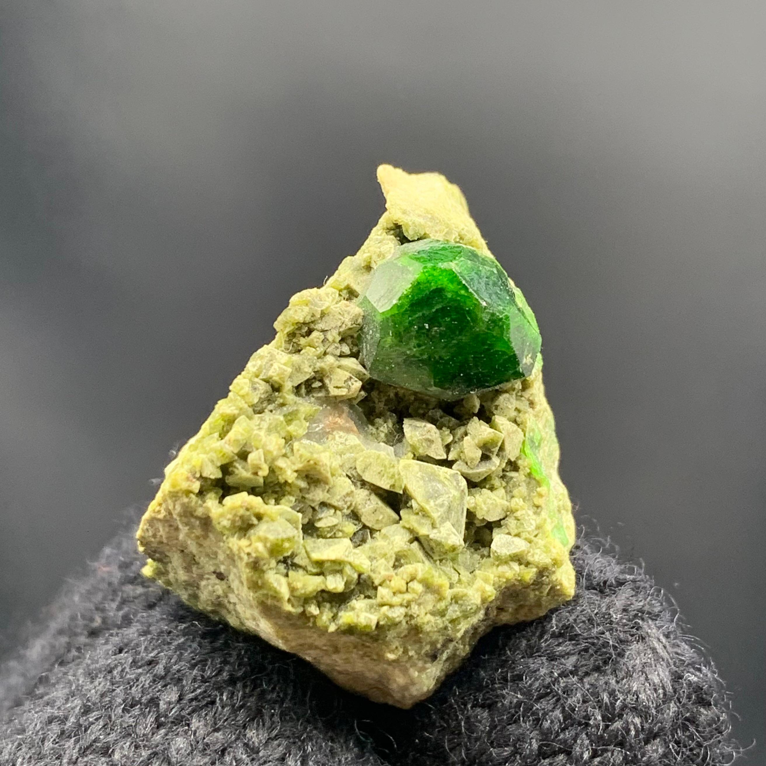 Demantoid Green Garnet Crystal On Matrix From Iran For Sale 2
