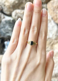 Demantoid with Yellow Diamond Ring set in 18K Gold Settings