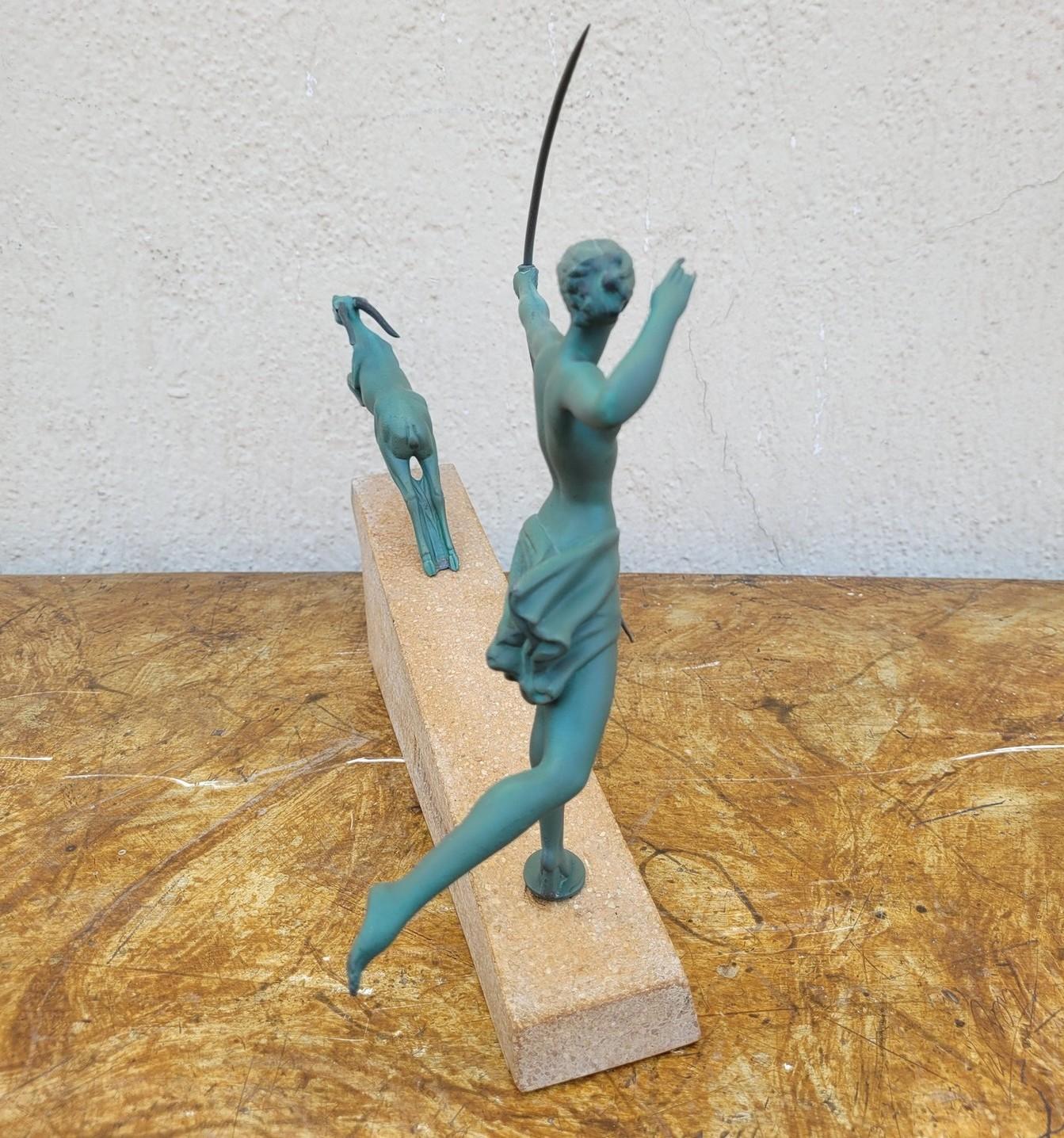 Demarco, Atalanta Huntress, Art Deco, XXth Century In Good Condition For Sale In MARSEILLE, FR