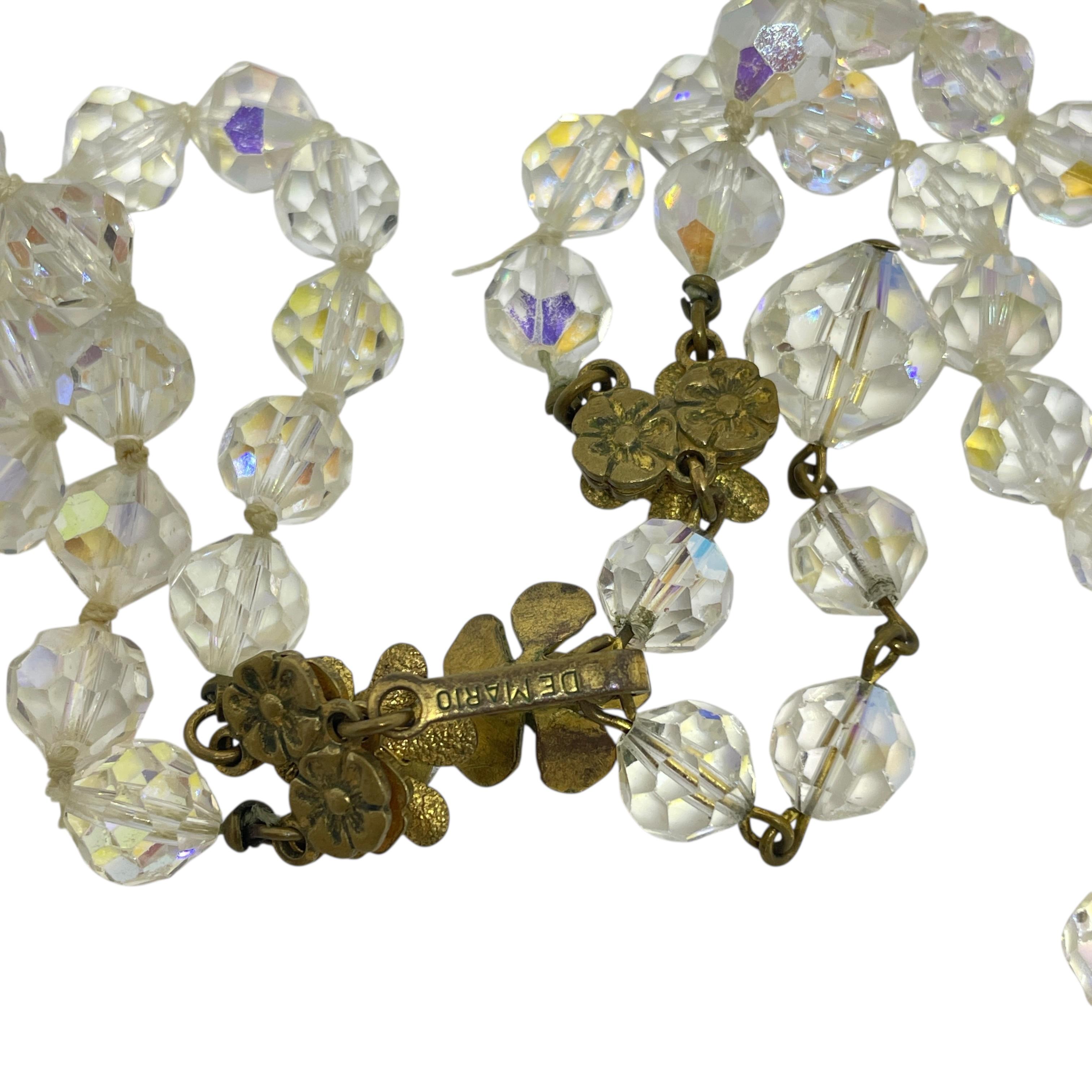 DEMARIO signiert vintage gold ton ab kristall multi strand designer halskette im Zustand „Gut“ im Angebot in Palos Hills, IL