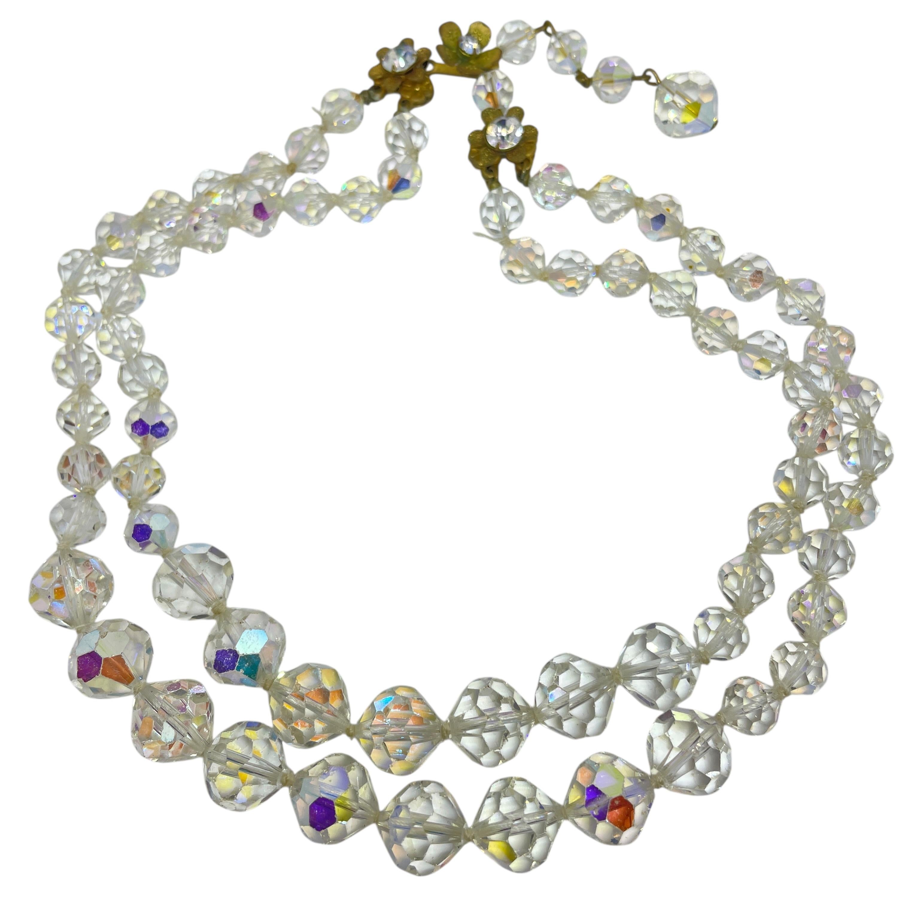 DEMARIO signiert vintage gold ton ab kristall multi strand designer halskette im Angebot 2